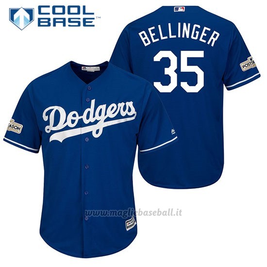 Maglia Baseball Uomo Los Angeles Dodgers 2017 Postseason Cody Bellinger Cool Base